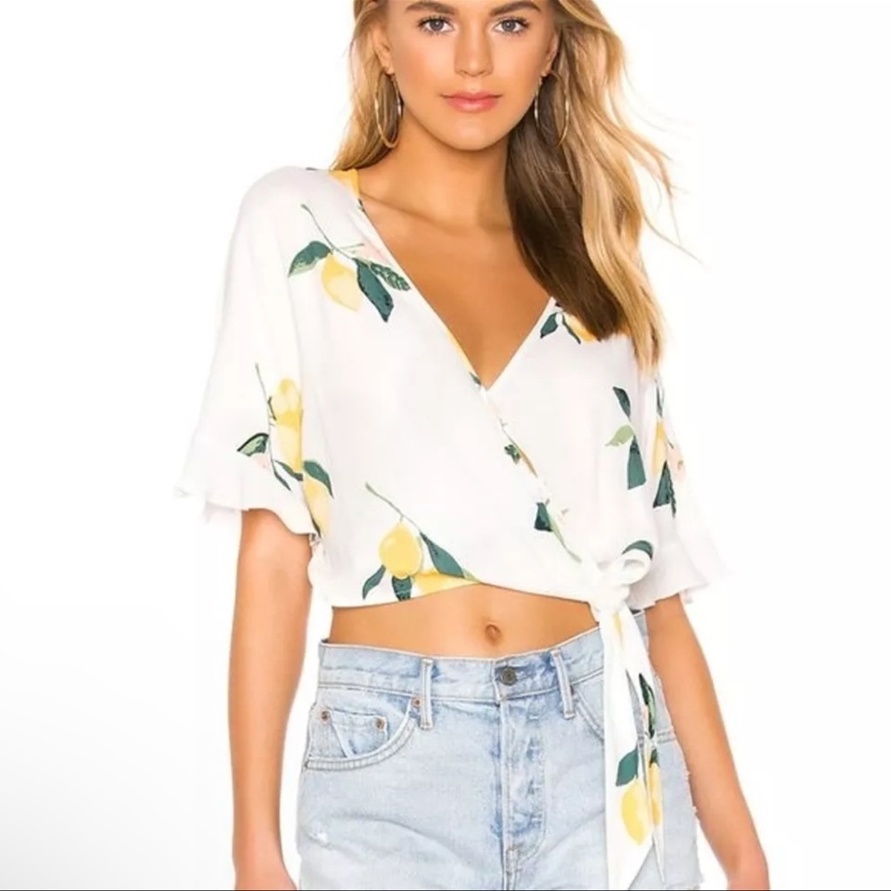 Rails Women’s Athena Wrap Top Lemon Grove Rayon Size Medium